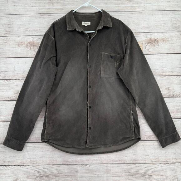 Rowan Distressed Corduroy Chore Jacket Men's Size Large Green Shacket - Picture 1 of 13